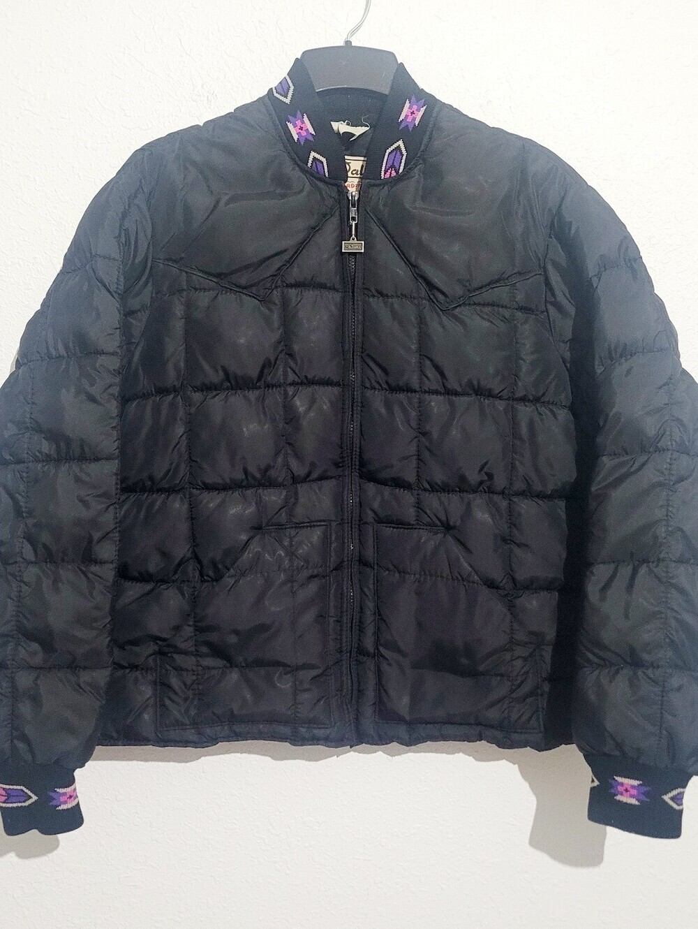 Vintage Walls Blizzard-Pruf USA Insulated Puffer Jacket XL Western Aztec Trim